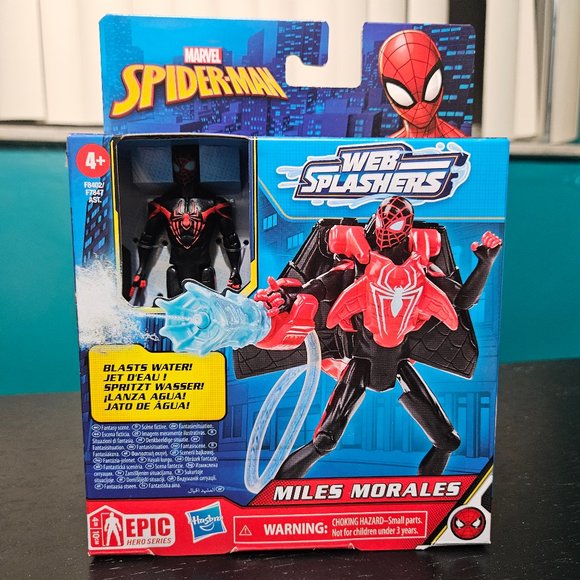 Spider-Man Web Splashers 4" Action Figure Miles Morales Marvel Hasbro Epic Hero - Picture 1 of 5